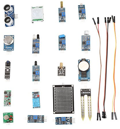 16 in 1 Sensormodul,Starter Learning Kit,Sensor Kit für,Kompatibel mit HC-SR04 Ultraschallsensor/Neigungssensormodul/Schwingungssensormodul/Schallsensormodul usw.