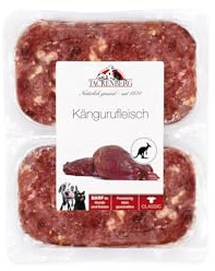 TACKENBERG 14 x 500 g (7kg) Barf Kängurufleisch fein geschnitten – Frostfleisch für Hund & Katze