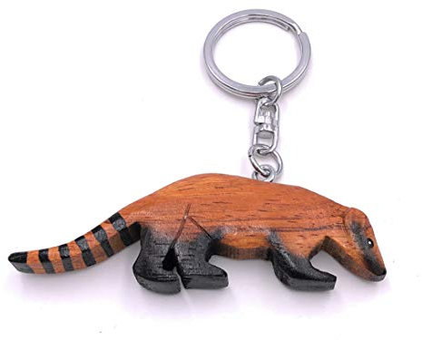 H-Customs Süßer Nasenbär Bär Nase Holz Edel Handmade Schlüsselanhänger Anhänger