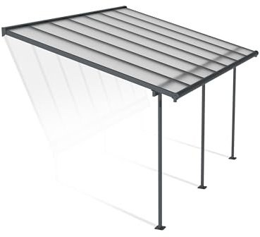 Canopia by Palram Pergola Sierra 3X4.3 m in Alluminio e Policarbonato, Moderna ed Elegante, per Coprire una Terrazza Tutto L'anno (Grigio)