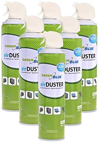 Green Blue GB600 Compressed Air Spray 6x 600ml Air Duster Cleaning Compressed Air Purifier Equipment Cleaner Ozone Friendly