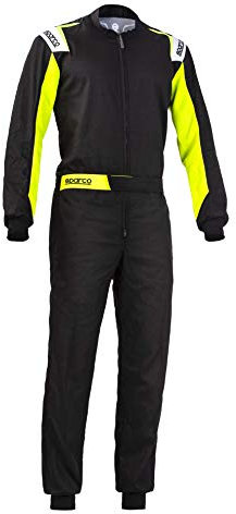 Sparco 002343NRGF4XL Rookie Kartanzug. Mit elastischem Rückenband, Schwarz, Größe XL