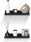 GEEZY Set of 2 Floating Wall Shelves Picture Ledge Display Racks Book Hanging Shelf (Black, 30 x 10 x 5 cm)