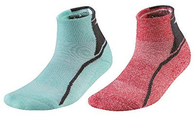 Mizuno Act Train Mid 2p Strümpfe, Unisex, Erwachsene, Ice Green/High Risk Red, M