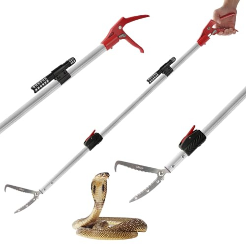 Smarkey 218 cm Schlangenfänger Zange Greifer Falle Stick Haken Biss-Set Werkzeug mit Teleskopstange