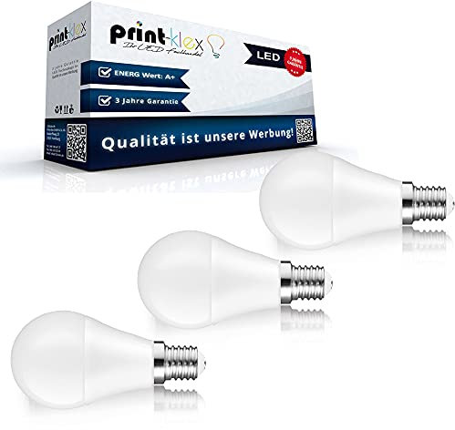 Print-Klex GmbH & Co.KG 3x LED Leuchtmittel in Birnenform A60 E14 7W 3000K Warmweiß Birne Licht Lampe Glühbirne