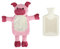 Warm Hot Water Bottle with Plush Soft Cover Animal Hand Warmer Premium Natural Rubber 1 Litre Detachable Pig Hot Water Bag-Helps Provide Warmth and Comfort,Great Gift Ideal for Kid & Adult