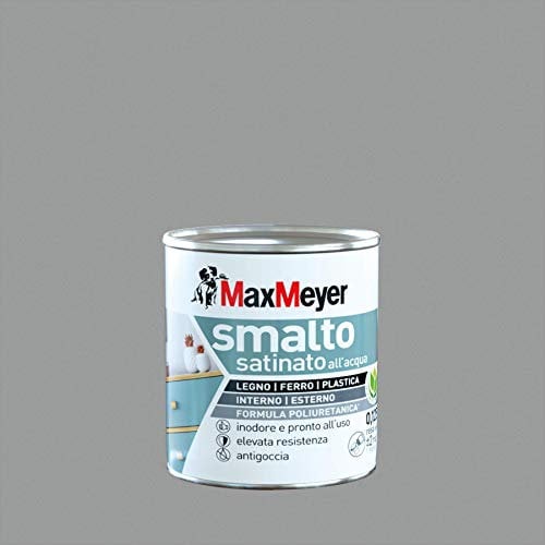 Maxmeyer Smalto All'Acqua Poliuretanico Satinato Grigio Pietra 0,125 L