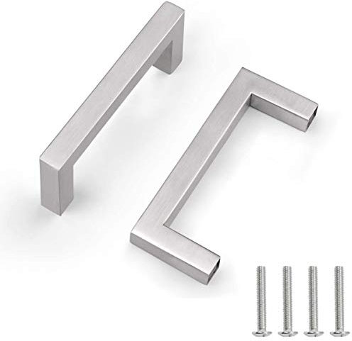 Drenky Poignee de Meuble Cuisine,2 Pièces Poignee Meuble Poignee Porte Cuisine Acier Inoxydable Poignée Tiroir Entraxe 96mm Poignée Placard Cuisine,Surface Brossée