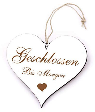 Schild Herz Türschild - Geöffnet Geschlossen - Ladenschild Geschäft Dekoschild 13x12cm (Geschlossen)