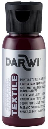 DARWI - DA0100050470C - Un flacon de Peinture Pour Tissus finition Opaque - Coloris Rouge cerise - 50 ML - DARWI TEXTILE - Loisirs Créatifs - Activité Manuelle - Bricolage