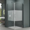 Mai & Mai Duschkabine 90x90x195cm Hebe-Senk-Mechanismus Milchglas Streifen Rav36MS-Plus 8mm ESG-Sicherheitsglas Nano-Beschichtung