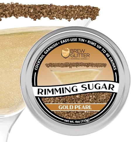 Brew Glitter Gold Rimming Sugar, Cocktail Garnish, 4oz