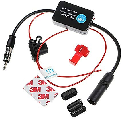 F86S Auto Radio Antennenverstärker – DAB+ AM/FM Signalverstärker & Splitter, Universal 12V, Verbesserung des Radioempfangs für Auto, FM/AM Antennensignal Verstärker