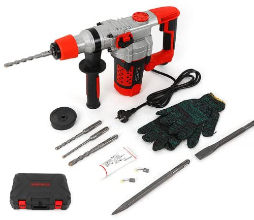 Bohrhämmer Elektrischer Stemmhammer 2200W Meißelhammer Schlagbohrer Abbruchhammer für Stahlbeton Mauerwerk Fliesen 220V