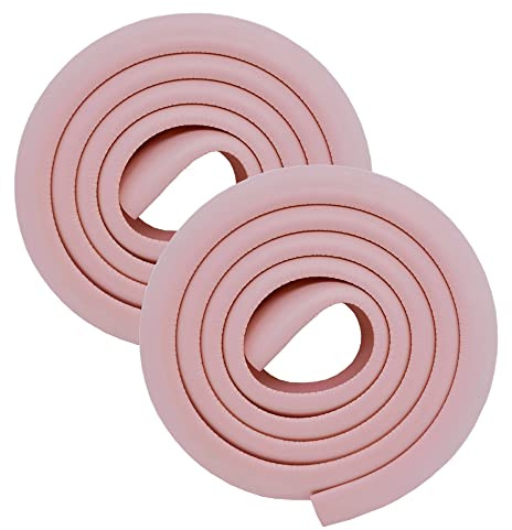 M2cbridge L Shape Furniture Table Edge Protectors Foam Pink(2m x 2) | high density NBR bumper, 2pcs of 2m x 3.5cm x 1.2cm, easy cut
