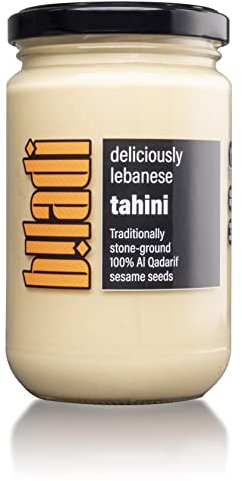 Biladi Tahini, Roasted Ground Sesame Seeds, Great in Houmous or Tahini Sauce. Vegan Friendly, Gluten and Dairy Free, Rich in Vitamins B and E, 300g Glass Jar