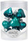 MAGIC 8 STK. Herzen 4cm Glas Weihnachtsschmuck Weihnachtskugeln Weihnachtsdeko Christbaumkugeln Christbaumschmuck (Dark Emerald // Petrol)