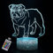 INTUPGD Bulldog Nachtlicht für Kinder Mädchen Jungen, 3D Licht Lampe 16 Farbändernde mit Fernbedienung, Geschenke Geburtstag Schlafzimmer Dekor Lampe