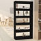 Natulvd 5 Tier Bookcase, 166 cm Height Narrow Bookshelf with Open Shelves, Plant Stand Corner Shelf Room Divider for Kitchen, Livingroom, Hallway - Black -