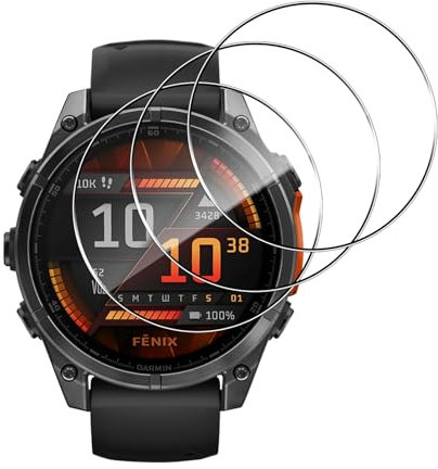 Aerku Pellicola Vetro Temperato per Garmin Fenix 8 47MM/Garmin Fenix 7X Pro/Garmin Epix Pro 51MM [3 Pezzi], 0,33mm Ultra Trasparente [Durezza 9H Anti Graffi] Protezione Schermo Pellicola Protettiva