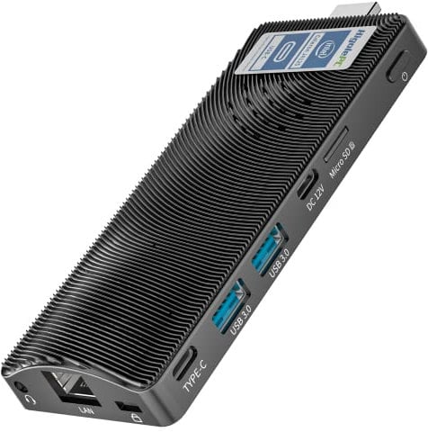 HEIGAOLAPC Mini PC Stick Win 11 Pro, 8Go DDR4 256Go ROM Celeron J4125 Compute Stick sans Ventilateur, PD3.0 Gigabit Ethernet WiFi Bluetooth 5.2 Soutien 2×4K UHD @60Hz Micro PC