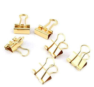 EXCEART 12st Foldback-clips Goldene Binderklammern Papierklammer-organizer Buchmarker Aus Metall Jumbo-ordner-clips Ticket-clip Mini-bindeklammern Metallklammern Büro Geldbörse Klein