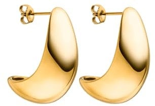 Purelei Big Drop Ohrringe, Tropfen Ohrringe aus langlebigem Edelstahl für Frauen, Wasserfeste Damenohrringe, Ohrringe für deinen individuellen Look (Länge 28,4 mm) (Gold)