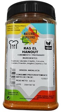 Ras El Hanout - 320g | Especias Auténticas de Marruecos | Sazonador Tradicional, 100% Natural y Vegano | Fabricado en Granada