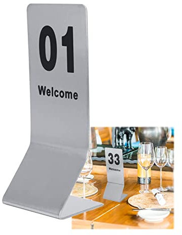 NEZIH Números de Mesa de Doble Lado 1-25 1-50 Acero Inoxidable para Restaurantes, Bodas, Signo Digital Reservado/1-50/15.5 * 6 cm
