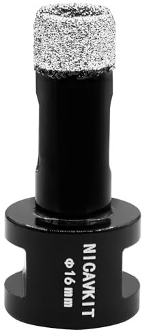 NICAVKIT Foret diamanté pour carrelage - 16 mm - Scie cloche diamantée M14 - Pour porcelaine, carrelage, granit, marbre, carrelage