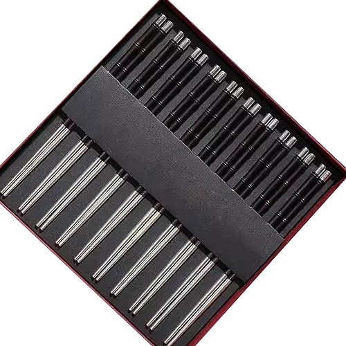 Bacchette, Bacchette bacchette usa e getta con spada laser Bacchette antiscivolo in argento sterling for uso domestico, 10 paia di bacchette d'argento Confezione regalo ( Color : A )