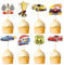 Blumomon 32Pcs Race Car Cupcake Toppers - 8 Styles, Red and Black, Cake Toppers for Race Car, Sports, Boys Birthday Parties