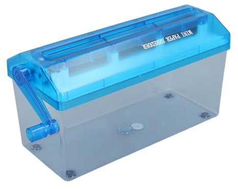 Aktenvernichter A4, tragbar, mit Kurbel, manueller Aktenvernichter, Papierschneidewerkzeug, Büro, Zuhause, Schreibwaren, Blau
