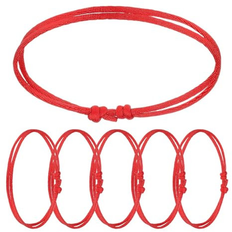 PT Haahoos 6 Pcs Red String Bracelet, Handmade Kabbalah Bracelets for Lover Men Women Kids, Adjustble Good Luck Friendship Protection Braclet for Birthday Graduation