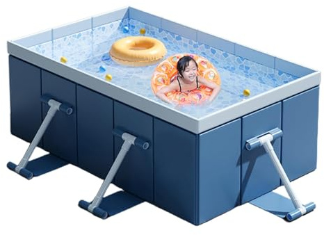 GjnjfdF Folding Swimming Pool, Foldable Swimming Pool for Adults – Hard Shell Paddling Pool, Foldable Dog Swimming Pool – Portable Rectangular Swimming Pool, Outdoor Summer Parties for Adults, Dogs