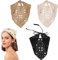 3 Stück gehäkelte Bandana-Stirnbänder, Vintage-Strick-Stirnband, Häkel-Kopftuch, Dreieckstuch für Damen und Mädchen, Schwarz, Beige, Khaki
