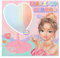 Depesche 12928 TOPModel Beauty and Me - Miroir de Maquillage Rose en Forme de cœur, avec Bord Lumineux LED, y Compris Un Support à Bijoux comme Pied du Miroir