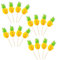 COSMEVIVI Hawaii Spiesse 60 Stk Flamingo-kuchen-einsatz Cupcake Topper Mit Ananas Aufkleber Hawaiianische Snacks Kuchen Eingelegte Karten Hawaiianische Cupcake-topper Party Kuchen Picks Papier Yellow