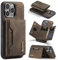 ZCDAYE Wallet Case for iPhone 16 Pro, Leather Phone Case with Removable Magnetic Card Holder Men Women Cases Useful Protective Phone Cover for iPhone 16 Pro (6.3 inch), Khaki