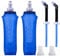 Soft Flask 500ml with Straw & Cap, 2 pcs Sports Water Bottle 500ml, BPA Free Running Water Bottle with Straw, Collapsible Water Flask - for Running, Hiking, Sports, & Outdoor Activities