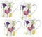 Portmeirion Water Garden Set of 4 Mugs, Pink, Blue, Purple