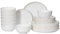 Perlaceo - Set di stoviglie in porcellana Bone China, 24 pezzi, bianco con bordo dorato, leggero e resistente, servizio per 8 persone, inclusi piatti piani, piatti da insalata e ciotole per cereali o