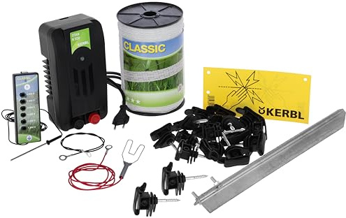 Kerbl Paddock Weidezaun-Starterset, Weidezaunset, Tierhalter mit Weide/Garten, schneller Auf- und Abbau, Made in Germany