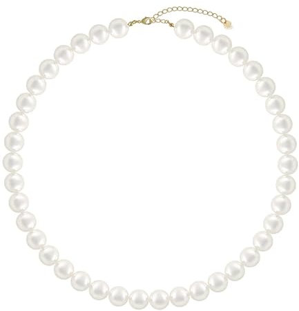 Lotus Karen Perlenkette für Frauen Süßwasserperlen Choker für Party Strand Weihnachten Hochzeit Geburtstag Jahrestag Schmuck Geschenke für Tochter Mama Freunde Großmutter Lehrer selbst (5mm)
