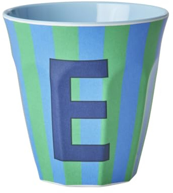 ReWu Rice Melmain Becher Medium - Buchstabe E - Kinderbecher Campingbecher Campnggeschirr Trinkbecher Melamingeschirr Bruchsicher BPA-Frei 250ml