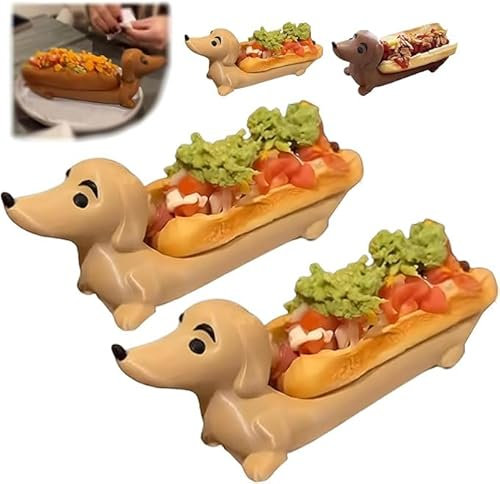 Bandeja de perro salchicha, divertida bandeja para servir sushi con perritos calientes, plato de comida para dulces, plato de cena para perros salchicha, decoración del hogar, plato de cena para