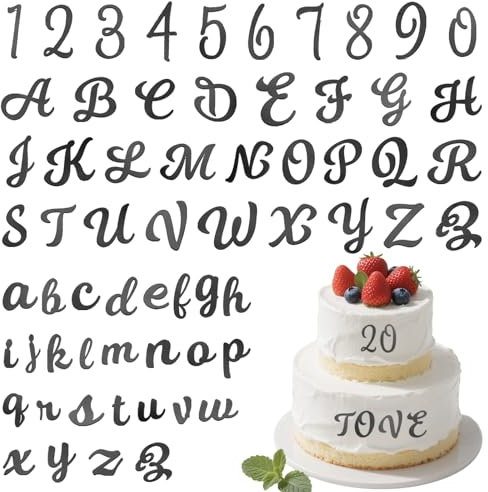 64Pcs Buchstaben Tortendeko, Buchstaben für Torte, Acryl Ziffern 0-9 Tortenaufleger Personalisiert, A-Z Torten Deko Buchstaben Tortenaufsatz Set für Hochzeit Jubiläum Party Feier (Schwarz)