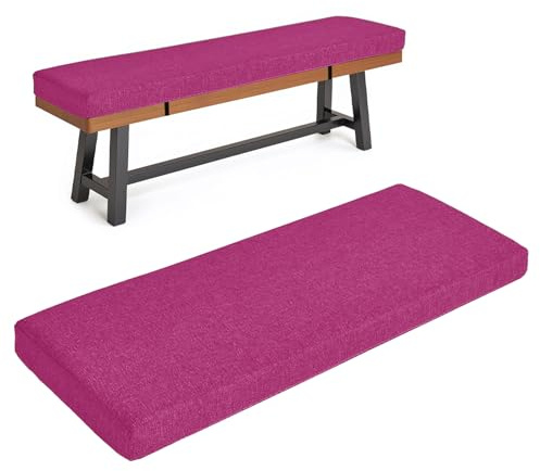 HJZPWB 5 cm Dick Sitzkissen Bank Leinenstoff Bankkissen Abnehmbar Sitzbank Polster Eckbank Auflagen rutschfest Bankauflage Waschbar Sitzauflage Bank Gartenbank Sitzauflage,Rosa,60 * 35 * 5cm