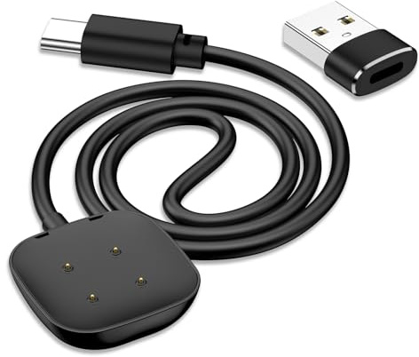 AK USB C Charger for Fitbit Sense/Sense 2/Versa 3/Versa 4 with USB Adapter, Charging Cable for Fitbit Versa 4 /Versa 3 /Sense 2 /Sense (50cm)
